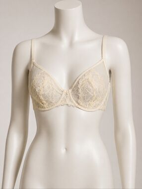 DOBREVA Women's Lace See Through Bra Minimizer Sexy Sheer Bras Plus Size